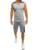 Men's Sports Tank Top with Modern Shorts, V-Neck and Functional Inserts Lune London