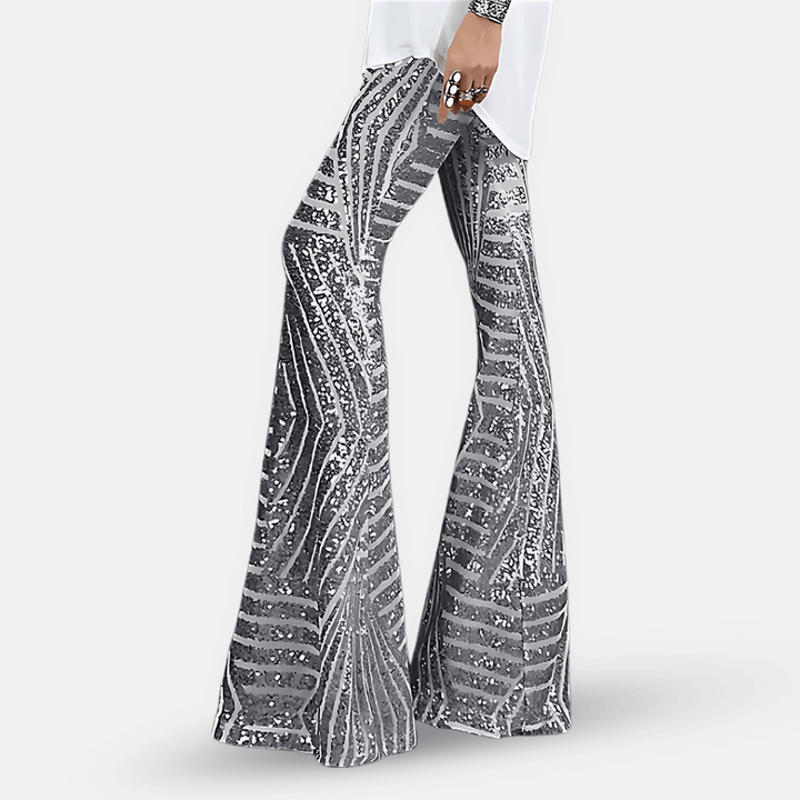 Women’s Sequin High Waist Flare Pants