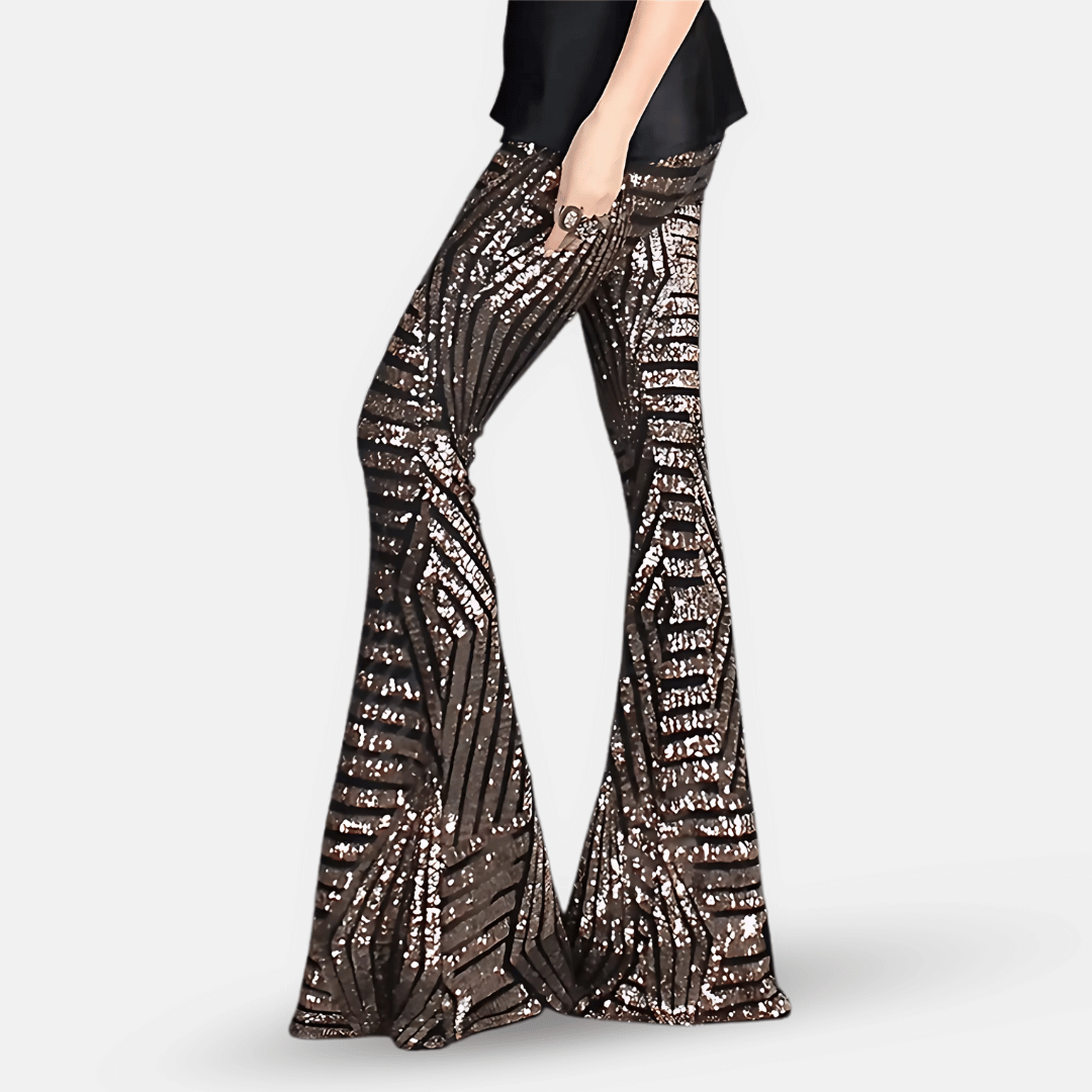 Women’s Sequin High Waist Flare Pants