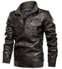 Elegant leather jacket for men with practical zip pockets and a trendy stand-up collar Chic und Stil