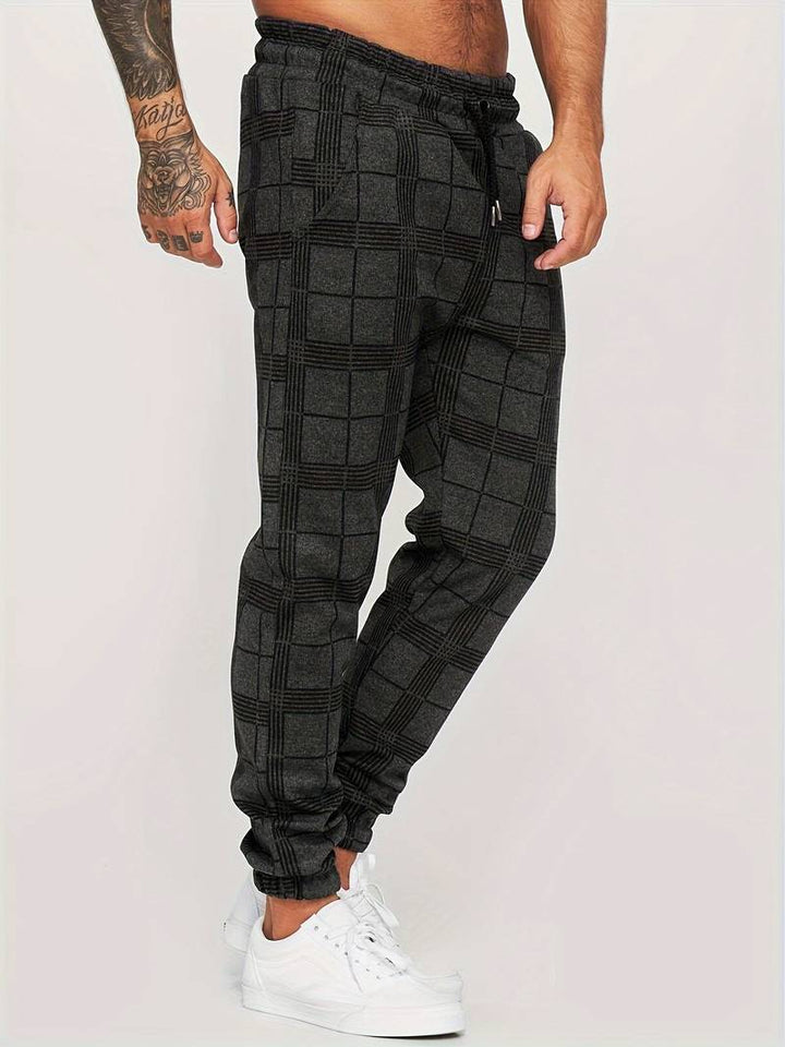 UrbanFit – Checkered Slim Fit Joggers for Men