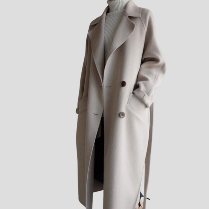Women’s Long Wool-like Coat – Elegant Layer for Cold Days