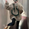 Relaxed Fit Hoodie – Soft Knit with Fun Smiley Design