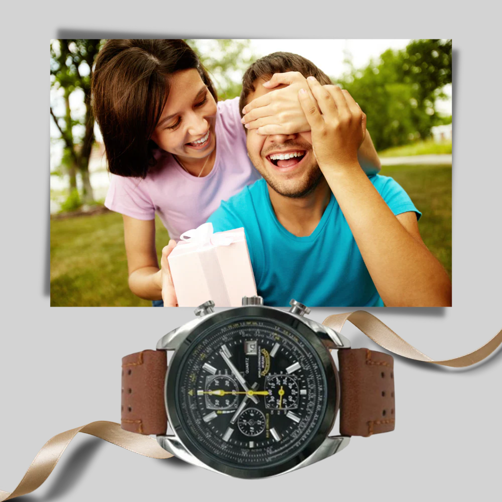 Men’s Quartz Watch – Sleek Style with Water-Ready Design