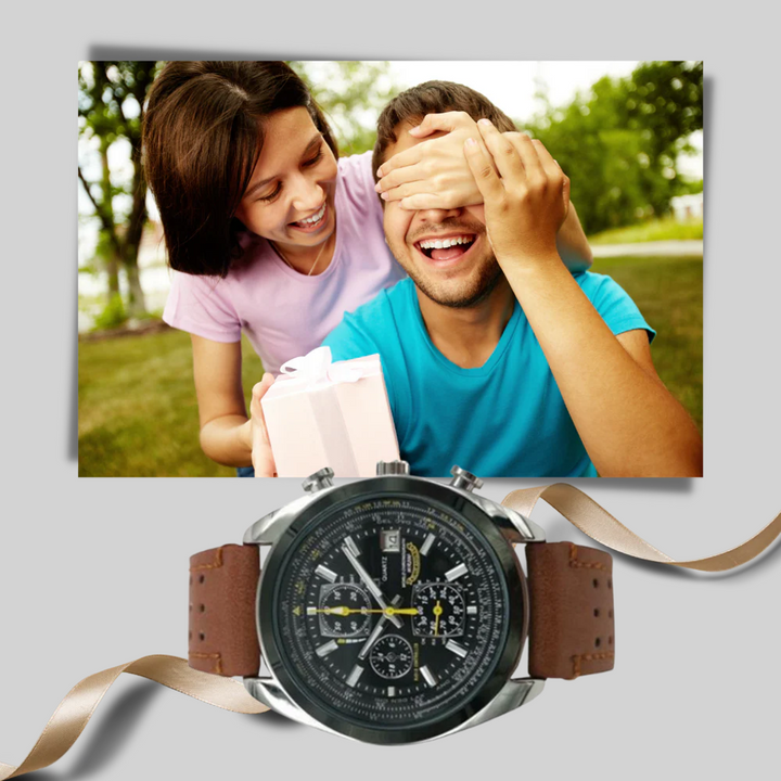 Men’s Quartz Watch – Sleek Style with Water-Ready Design