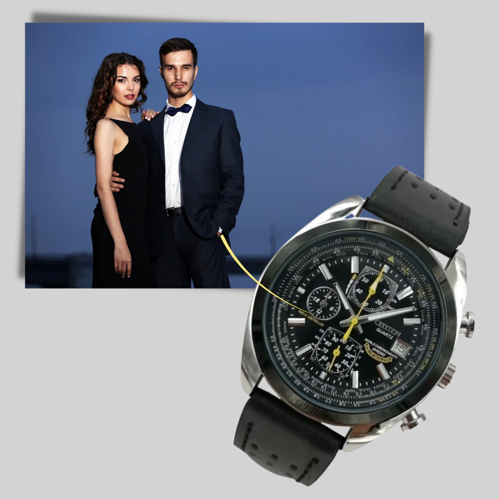 Men’s Quartz Watch – Sleek Style with Water-Ready Design