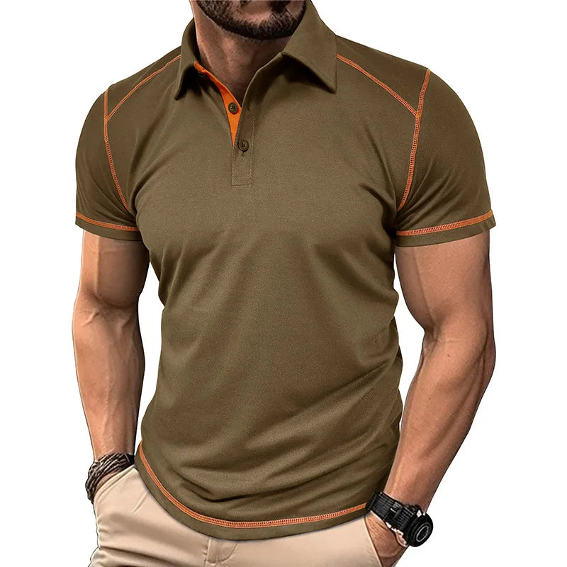 Men's Color Block Polo Shirt – Classic Design & Everyday Comfort