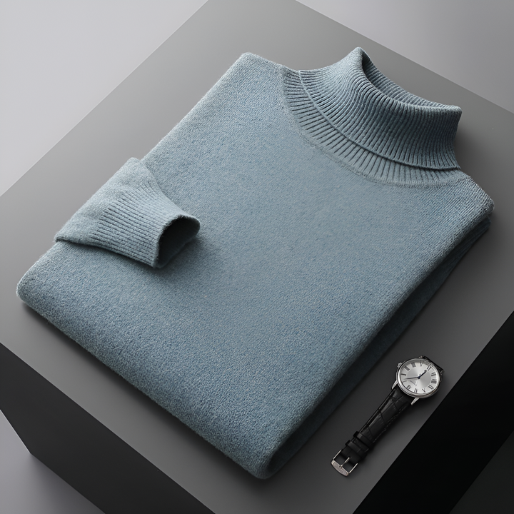 High-Quality Men’s Fine Wool-like Turtleneck Sweater