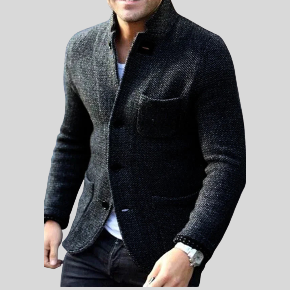 Men’s Down-Button Blazer – Modern Style with Cold-Weather Warmth