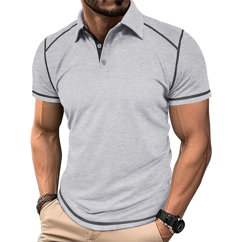 Men's Color Block Polo Shirt – Classic Design & Everyday Comfort