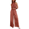 2-Piece Summer Set with Crop Top and Wide-Leg Pants