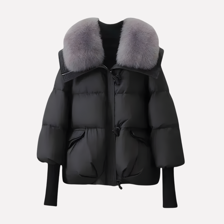 Women’s Puffer Jacket with Faux Fur Collar