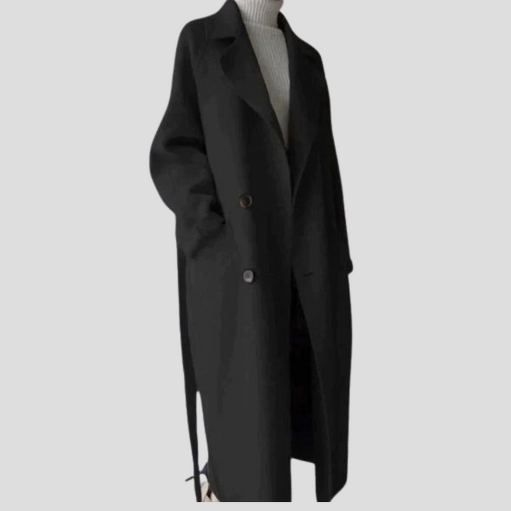 Women’s Long Wool-like Coat – Elegant Layer for Cold Days