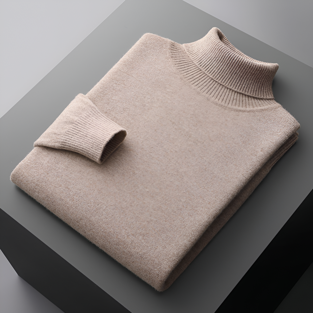 High-Quality Men’s Fine Wool-like Turtleneck Sweater