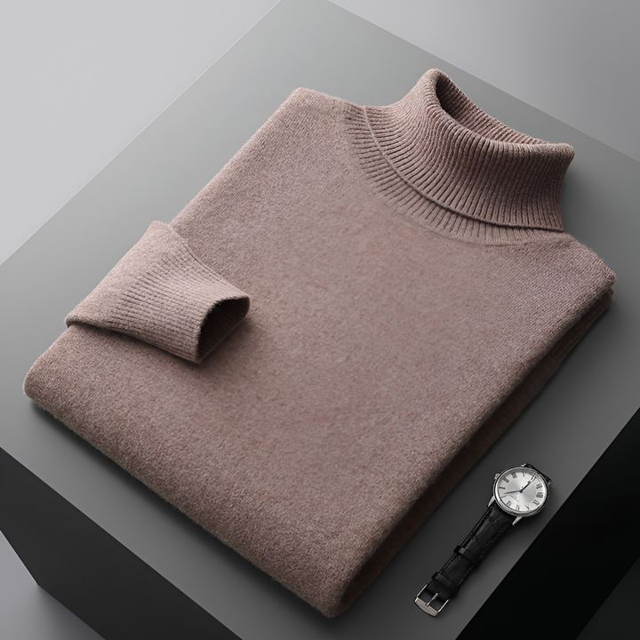 High-Quality Men’s Fine Wool-like Turtleneck Sweater
