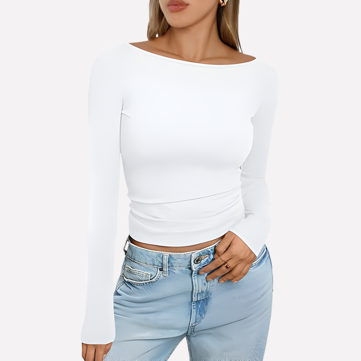 Women’s Boat Neck Long Sleeve Top