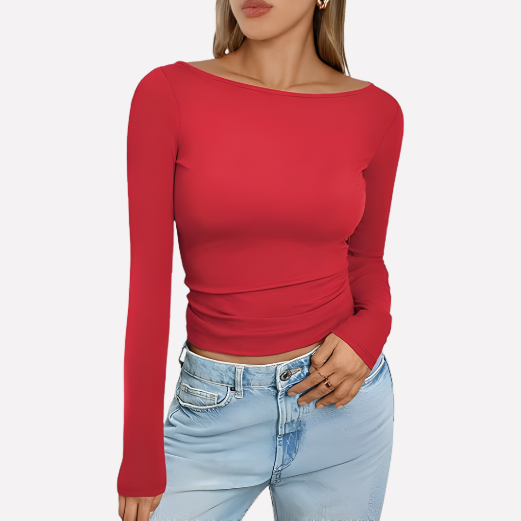Women’s Boat Neck Long Sleeve Top