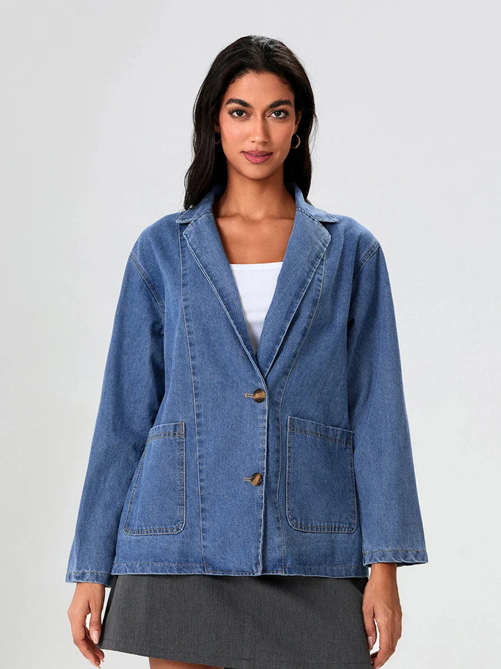 UrbanEdge – Denim Blazer with Classic Fit