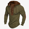 Men’s Sweatshirt with Lace-Up Neckline and Comfortable Hood
