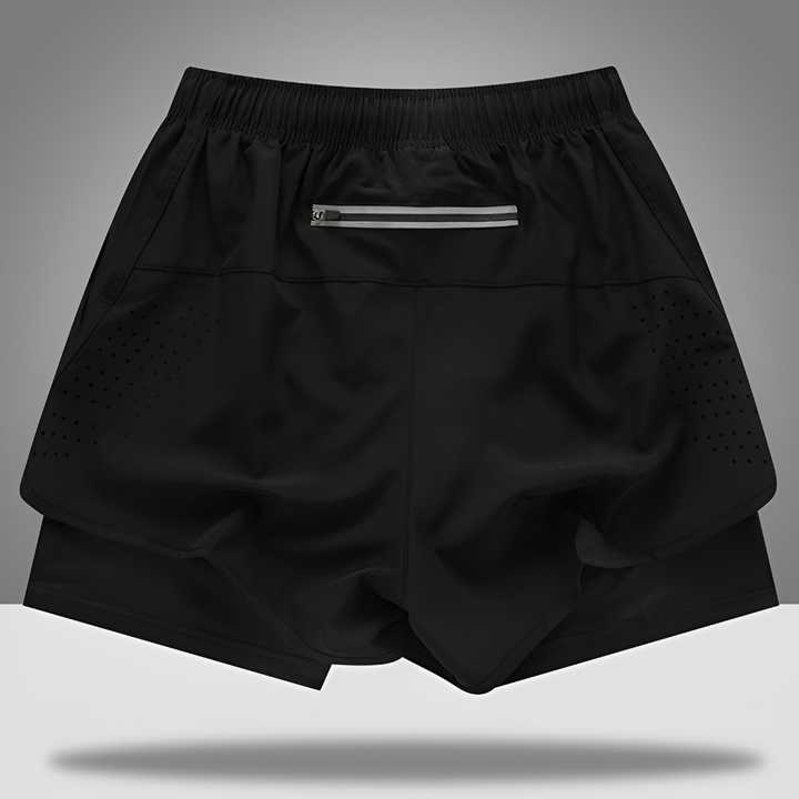 Quick-Dry Men's Running Shorts with Zipper