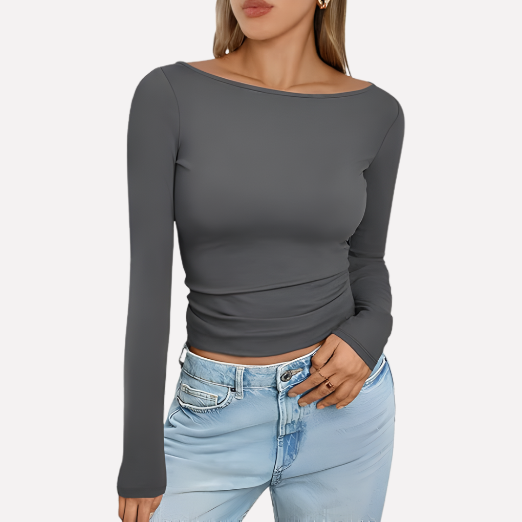 Women’s Boat Neck Long Sleeve Top