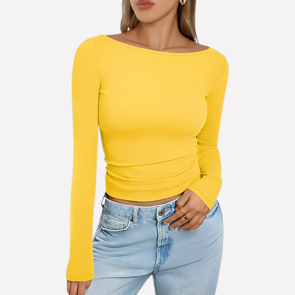 Women’s Boat Neck Long Sleeve Top