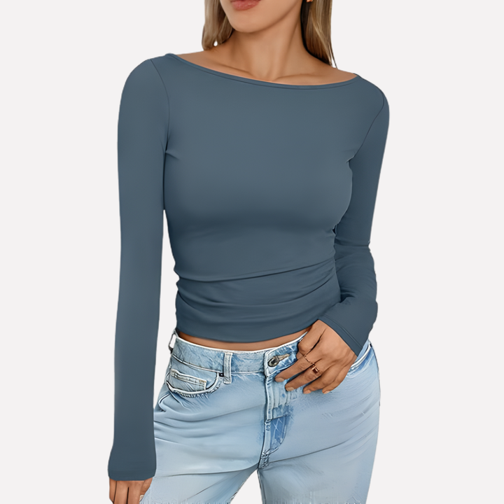 Women’s Boat Neck Long Sleeve Top