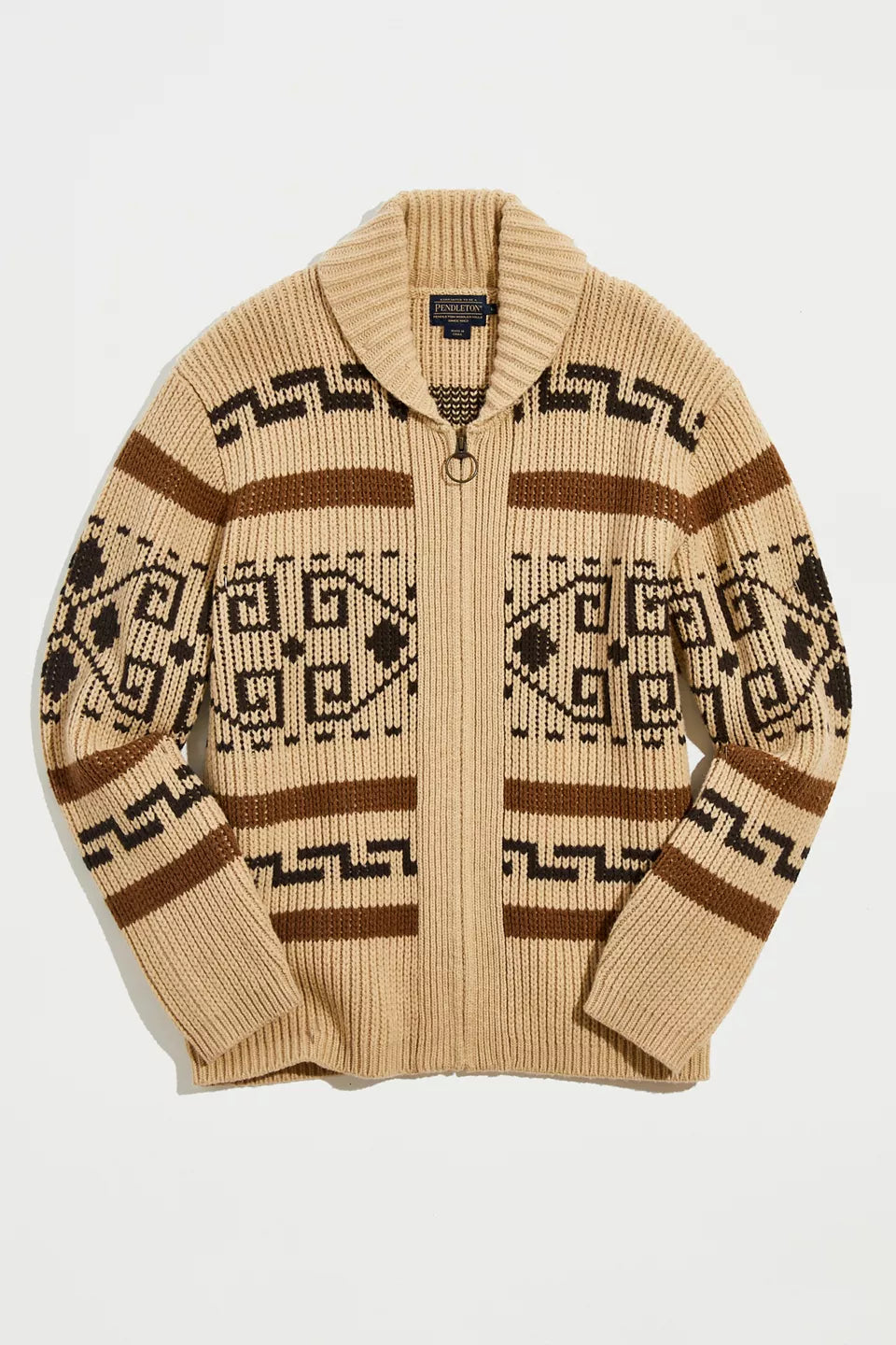 Vintage Jacquard Knitted Men's Cardigan with Zipper Timeless Style Meets Modern Comfort