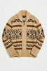 Vintage Jacquard Knitted Men's Cardigan with Zipper Timeless Style Meets Modern Comfort
