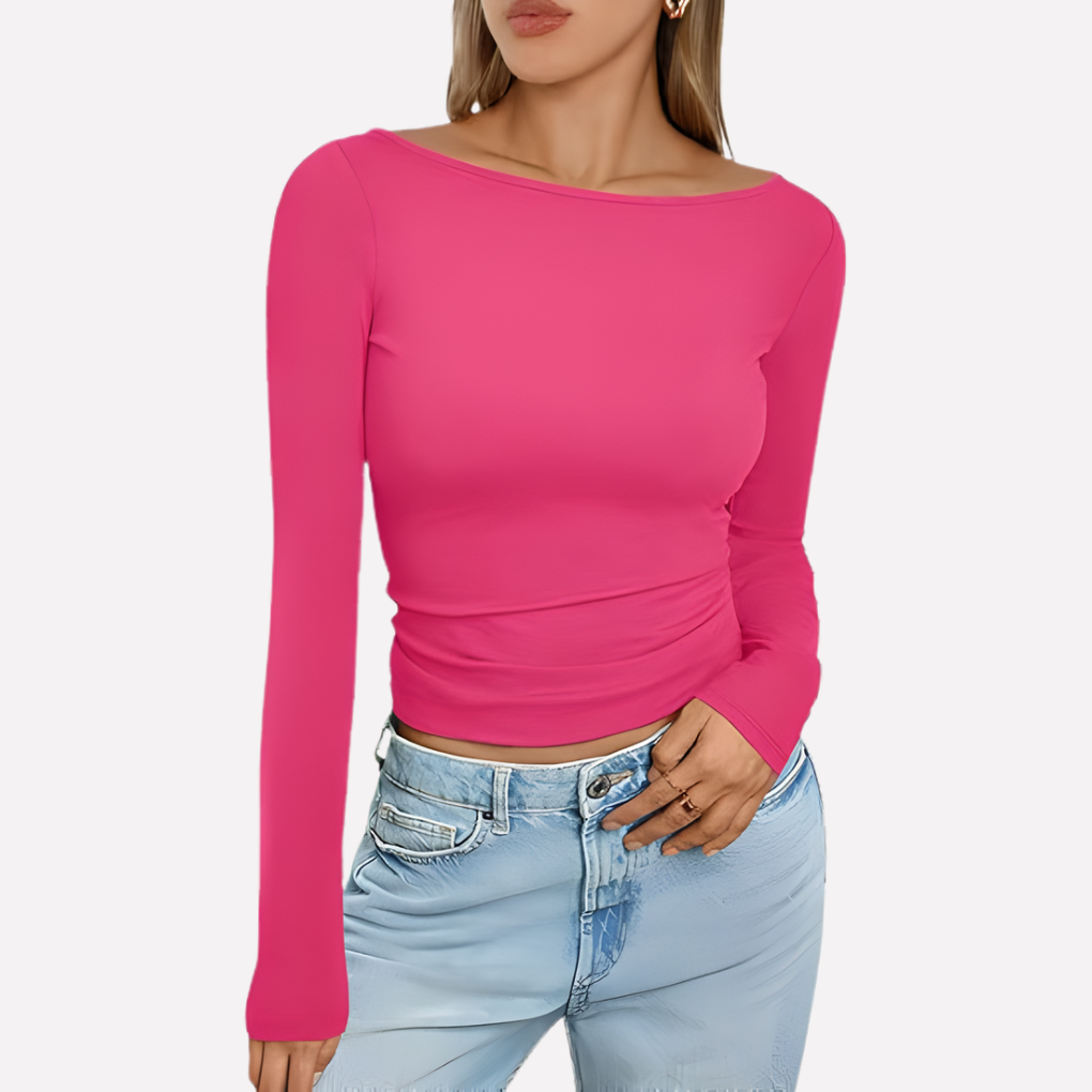 Women’s Boat Neck Long Sleeve Top