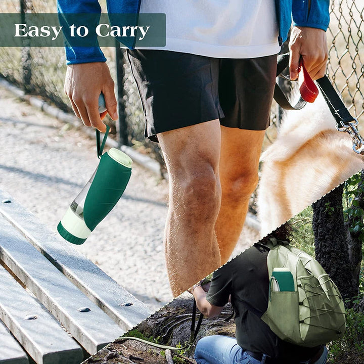 Portable Water &amp; Food Bottle for Dogs with 2-in-1 Design
