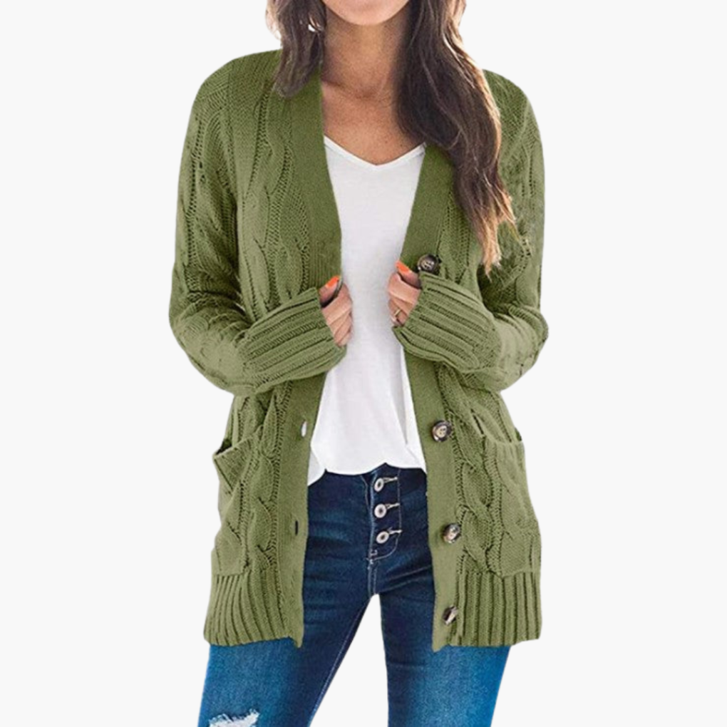 Women’s Cardigan with Buttons and Pockets