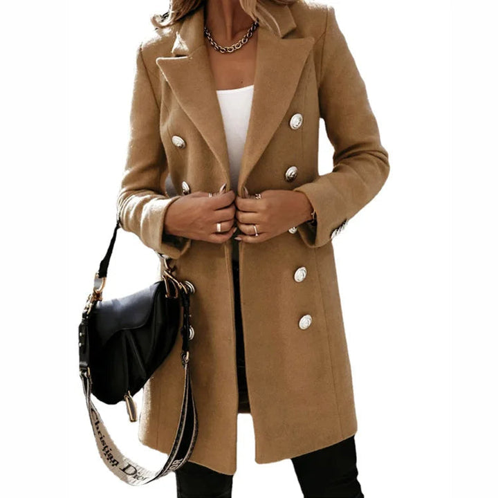 Elegant Long Wool-like Coat for Women