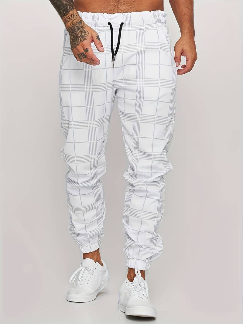 UrbanFit – Checkered Slim Fit Joggers for Men