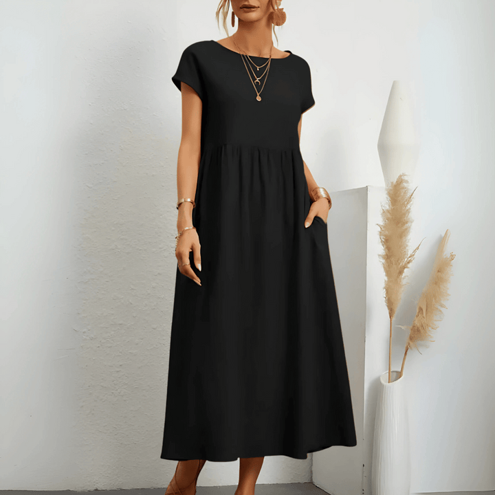 Women’s Vintage Cotton Linen Maxi Dress