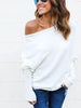 Oversized knit sweater for women with off-the-shoulder neckline and loose fit Chic und Stil