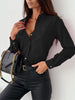 Chic und Stil | Solid Color Women's Shirt with V-Neck