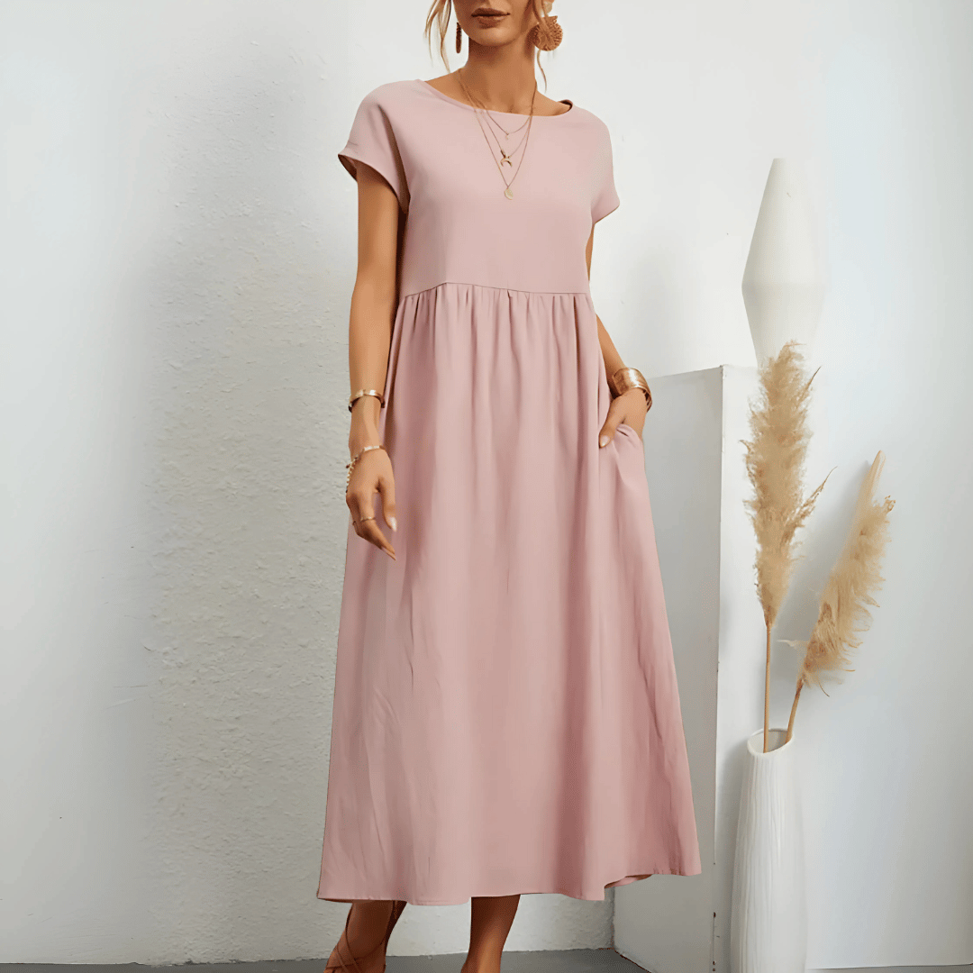 Women’s Vintage Cotton Linen Maxi Dress