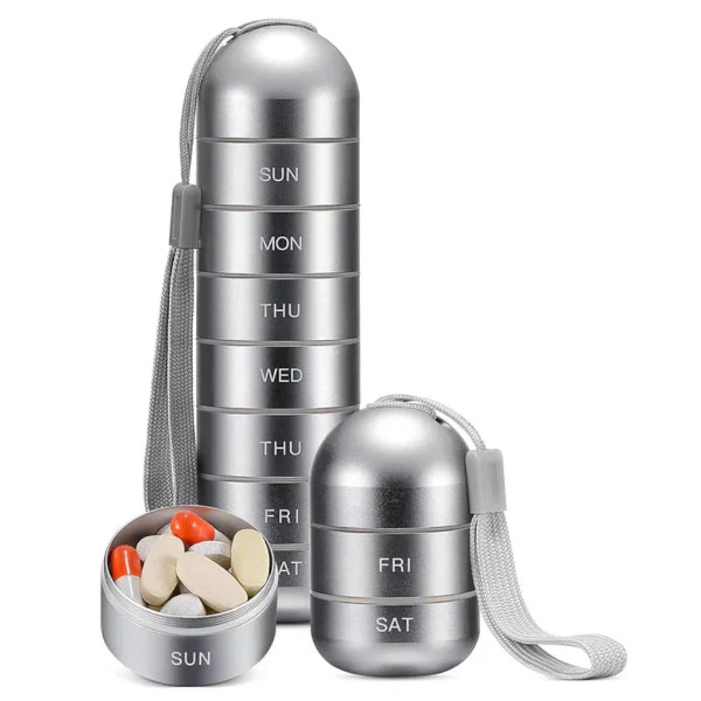 Aluminum 7 Days Portable Pill Organizer