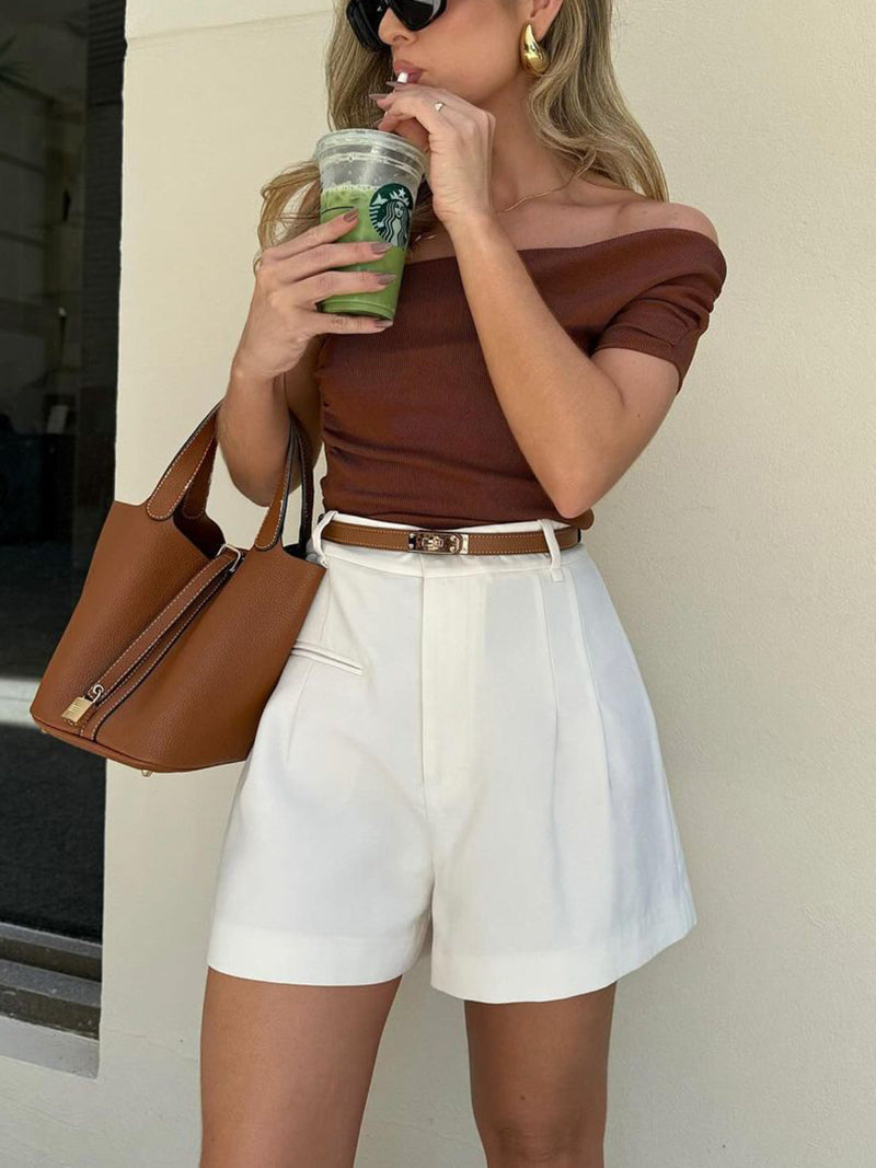 Women High Waist Tailored Shorts