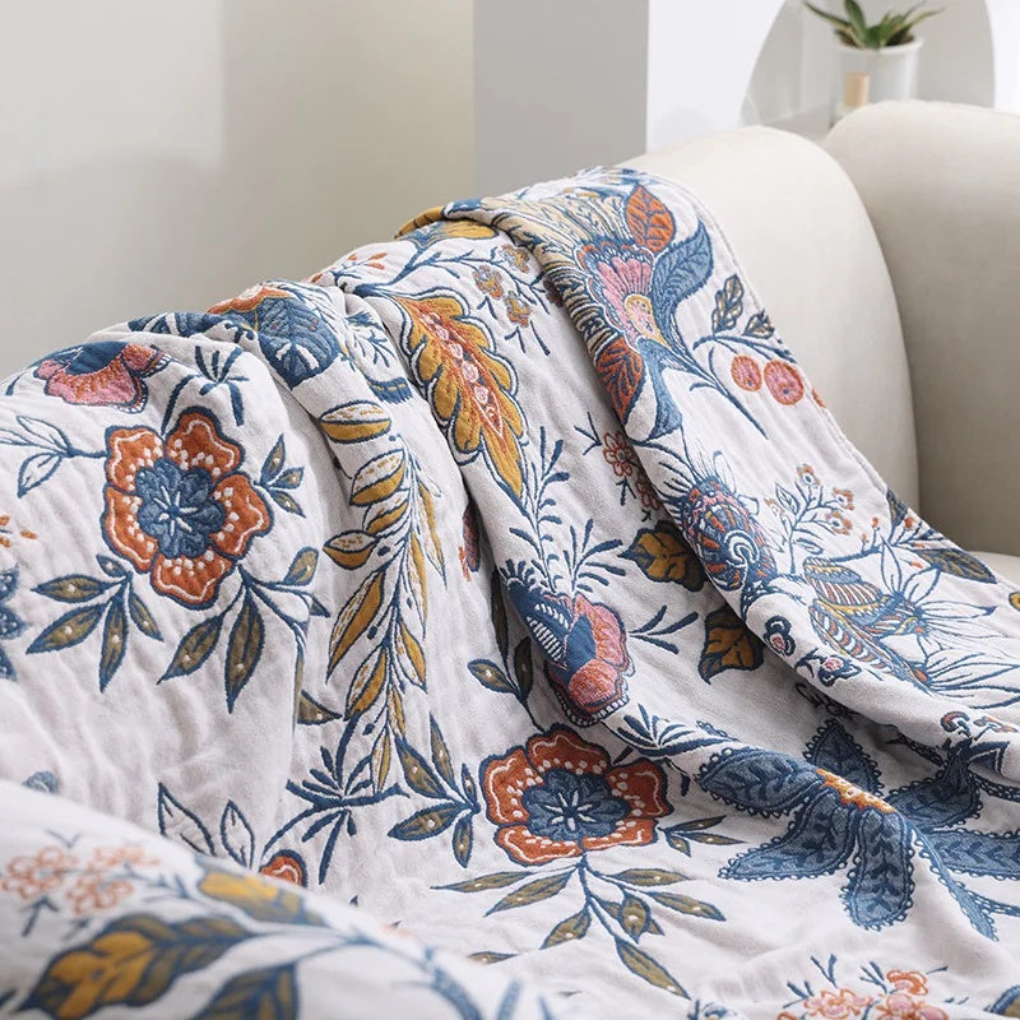 Floral Pattern Throw Blanket