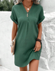 Breezy comfortable V-Neck Button Dress
