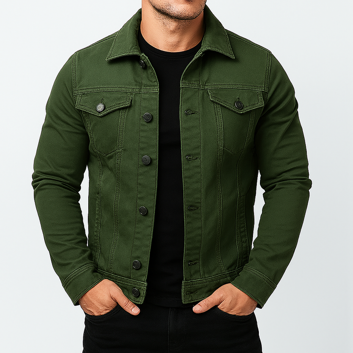 Men’s comfortable Solid Denim Jacket