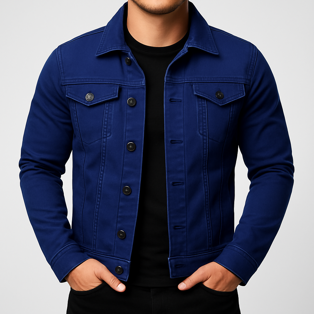 Men’s comfortable Solid Denim Jacket