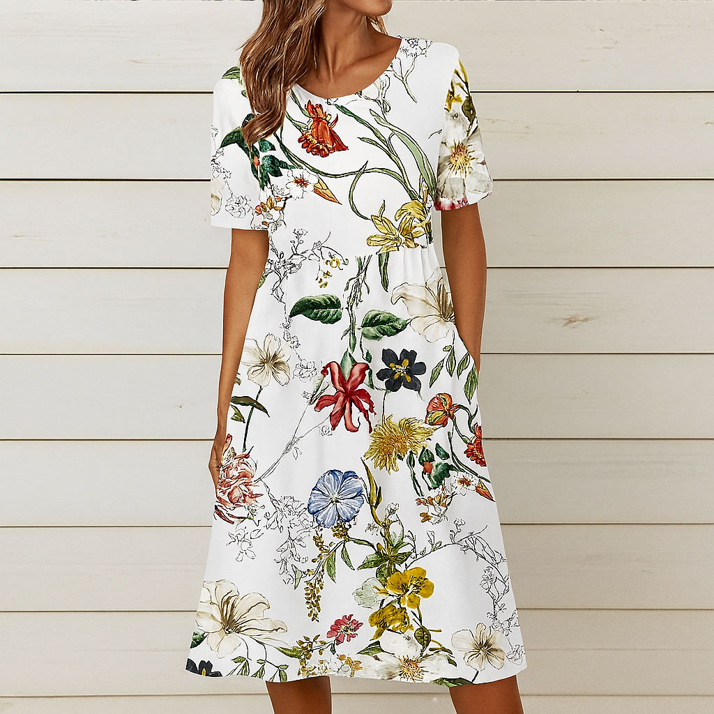 Summer Floral Print Shift Dress