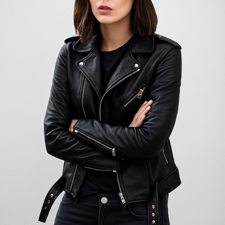 Women's Slim Fit Biker Leather Jacket