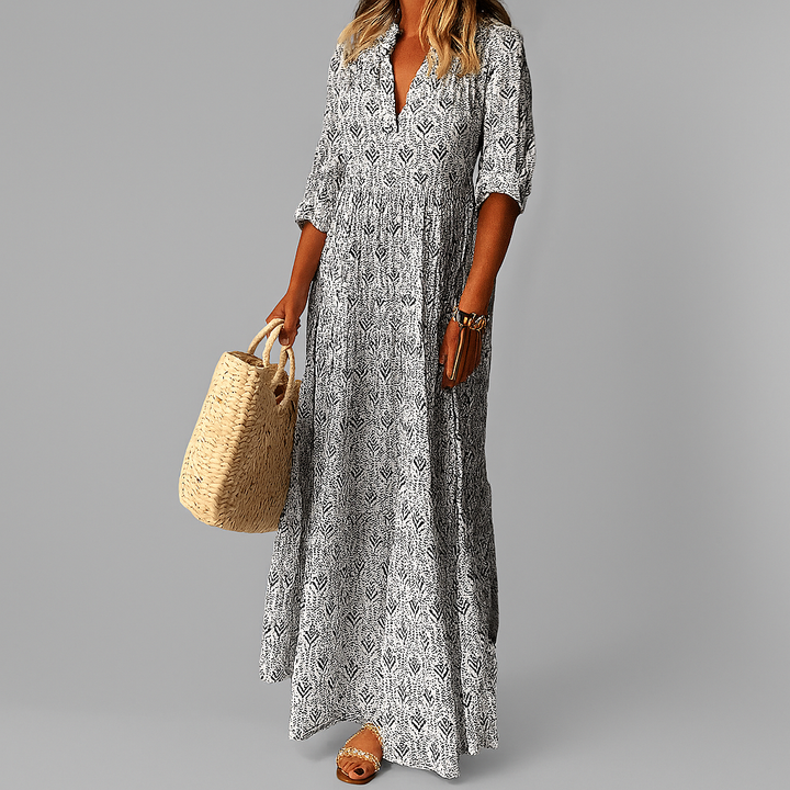 Women’s Vintage Print Lightweight Maxi Dress