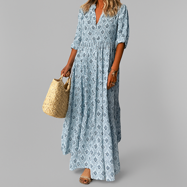 Women’s Vintage Print Lightweight Maxi Dress
