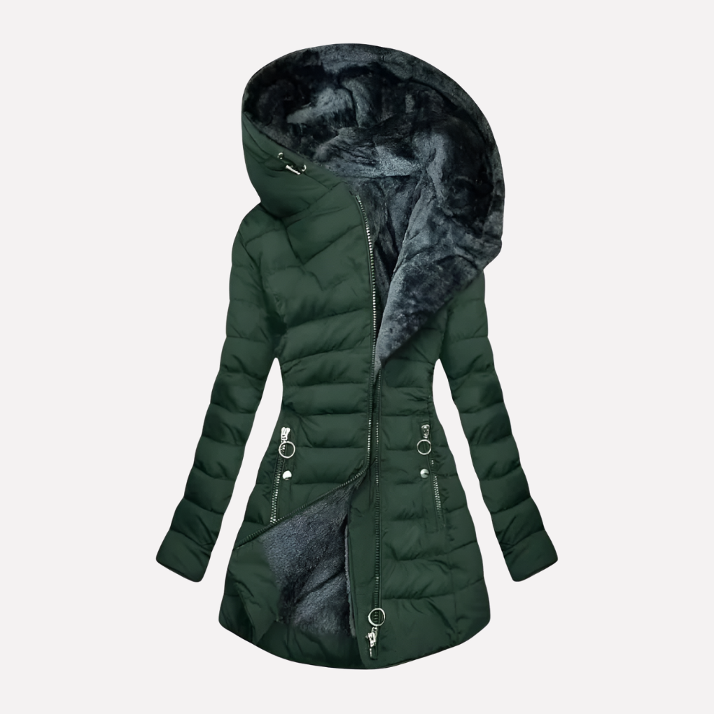 Women’s Winter Coat with Hood and Zipper