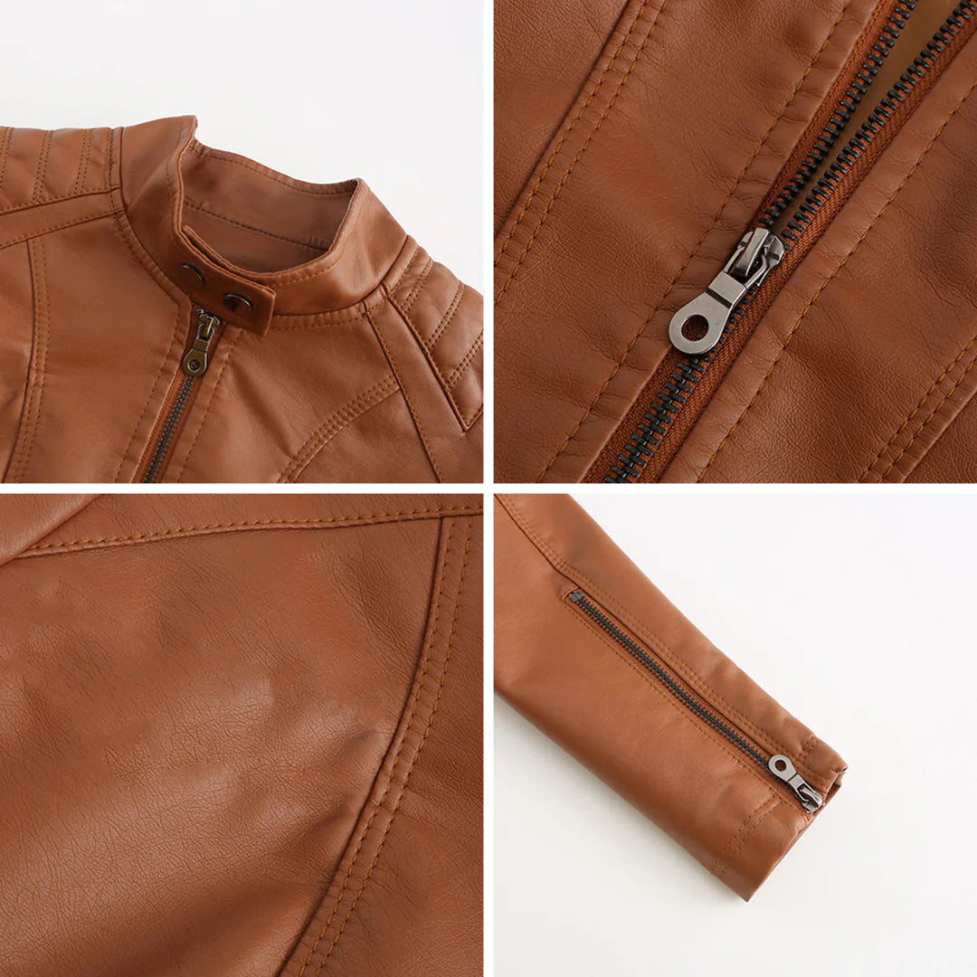 Stylish Faux Leather Women's Jacket